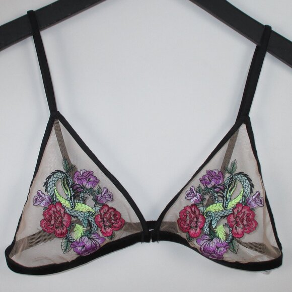 🩷FLEUR DU MAL DRAGON EMBROIDERY SHEER BRA - Picture 2 of 13